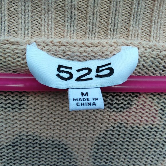 525 leopard print v-neck pull over sweater M - Picture 3 of 5